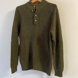 G.H. Bass & Co Olive Sherpa Mock Neck Sweater Size L